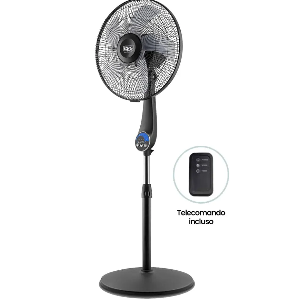 Ventilatore a piantana silenziosissimo CFG QUIET 40 nero 50W 5 velocità