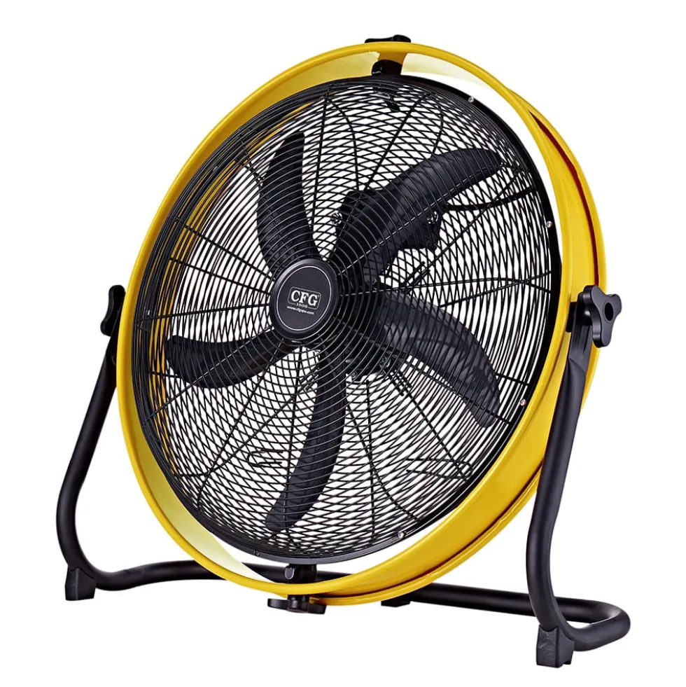 Ventilatore a tamburo da terra orientabile CFG YELLOW CIRCLE 120W cm.60