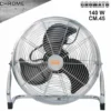 Ventilatore cromato in metallo grande portata da appoggio 140W cm.45 VINCO 70611
