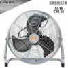 Ventilatore cromato in metallo grande portata da appoggio 55W cm.30 VINCO 70610