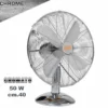 Ventilatore da appoggio cromato con base tonda 50W cm.40 oscillante VINCO 70604