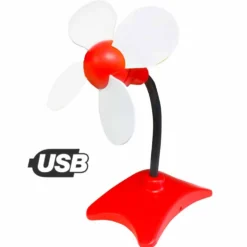 Ventilatore da scrivania con presa USB VINCO 70606 Flower cm.15 stelo flessibile