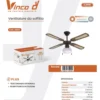 Ventilatore da soffitto VINCO 70919 legno scuro cm.107 55W