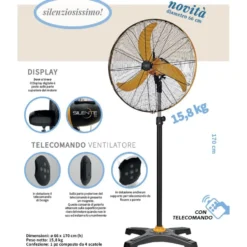 Ventilatore industriale a corrente continua CFG SILENTE 26 diametro 66 cm. 110W 6 velocità