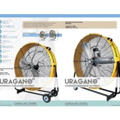 Ventilatore industriale carrellato CFG URAGANO 82 giallo 124W cm.82