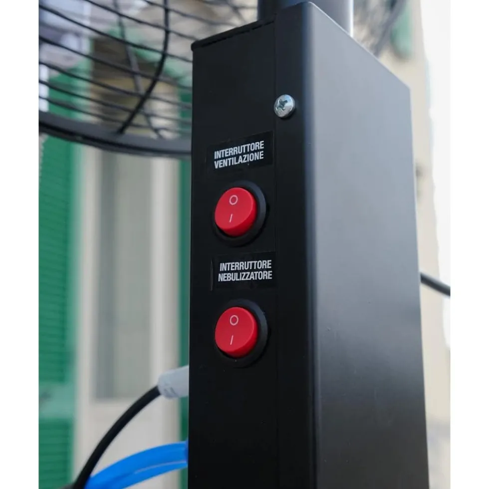 Ventilatore nebulizzatore professionale da esterno CFG LIBECCIO MIST FAN raffrescatore 300W H.200 cm.