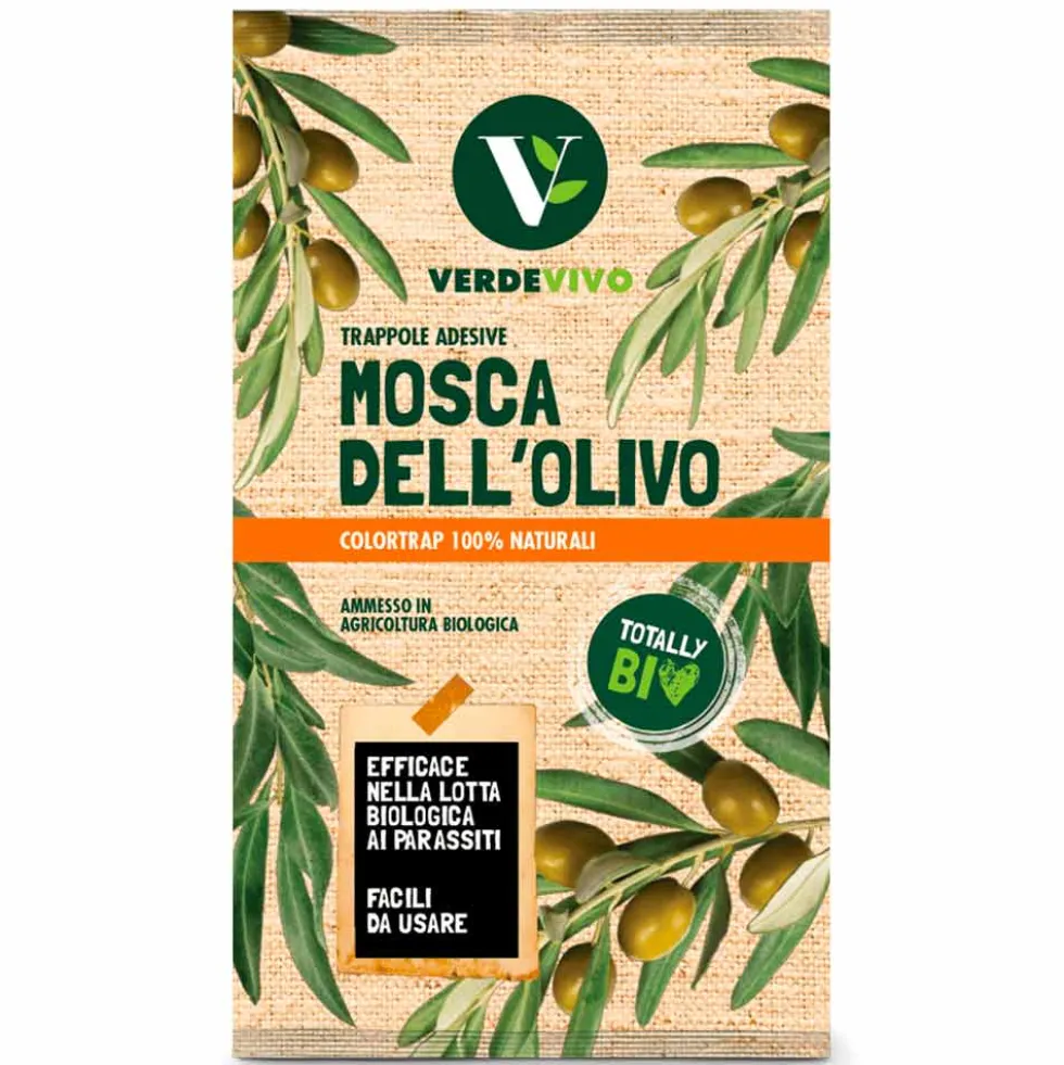 VERDEVIVO TEMOCID COLORTRAP PLUS Trappola adesiva con feromoni per mosca dell' olivo cf.3 pz.