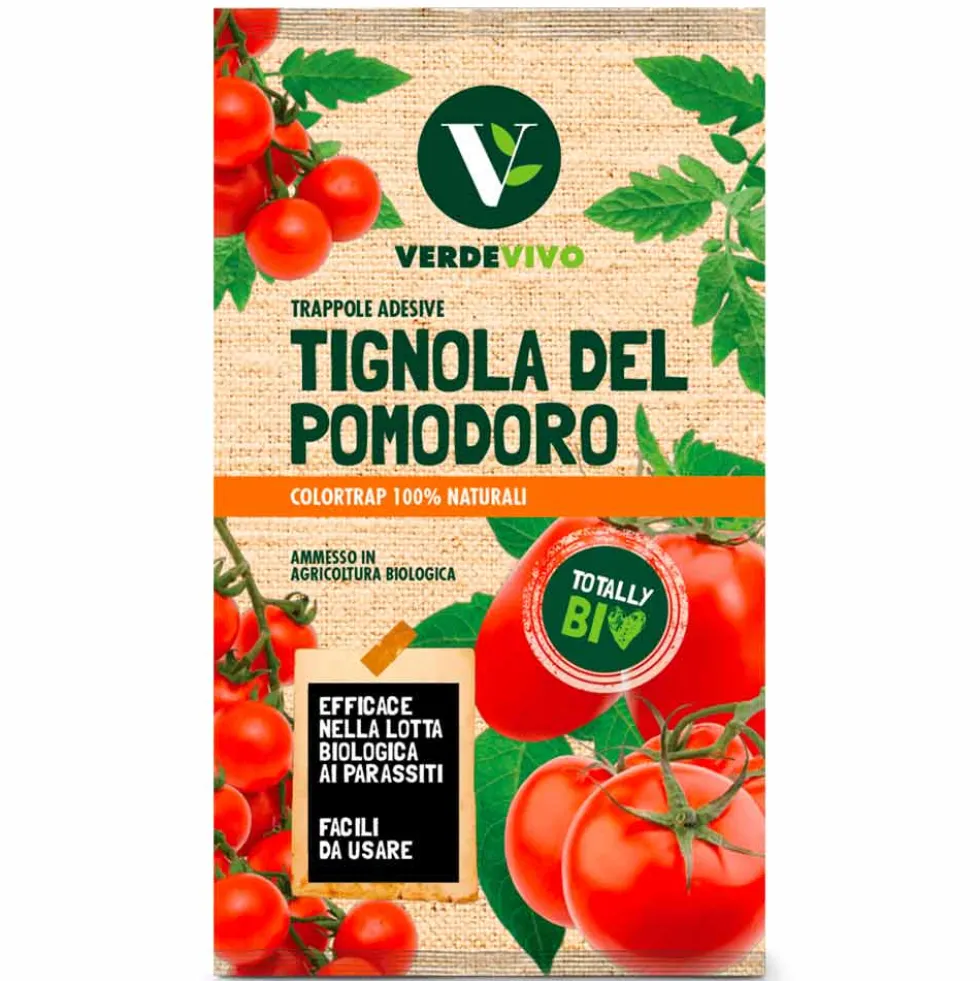 VERDEVIVO TEMOCID COLORTRAP PLUS Trappola adesiva con feromoni per tignola del pomodoro cf.3 pz.