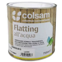 Vernice flatting all'acqua SANOLEGNO trasparente lucida lt.0,750 - 2,500 COL. SAMMARINESE