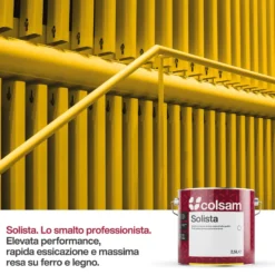 Vernice smalto sintetico professionale COLSAM SOLISTA opaco lt.0,375 - 0,750 - 2,50 bianco - nero