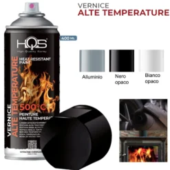 Vernice spray alta temperatura fino a 500°C ml.400 HQS vari colori