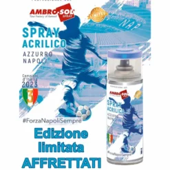 Vernice spray AZZURRO NAPOLI bomboletta celebrativa edizione limitata 3° Scudetto NAPOLI Campione d'Italia 2023