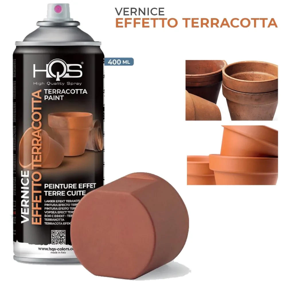 Vernice spray effetto terracotta ml.400 effetto materico rosso terracotta HQS