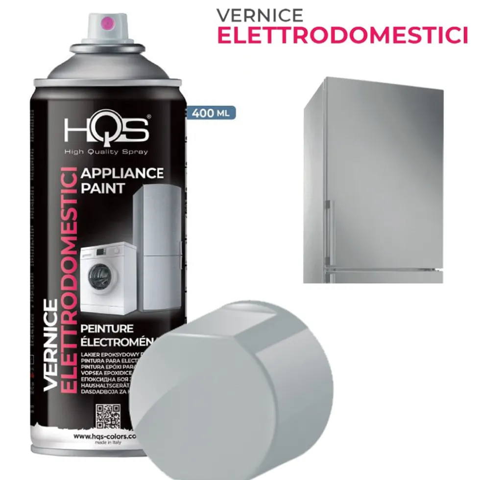Vernice spray per elettrodomestici alluminio ml.400 HQS spray ripristina elettrodomestici