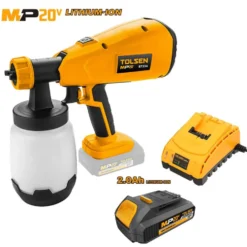 Verniciatore a spruzzo pistola per verniciare a batteria 20V serie MP20V TOLSEN 87334 con batteria litio 20V 2Ah e caricabatteria