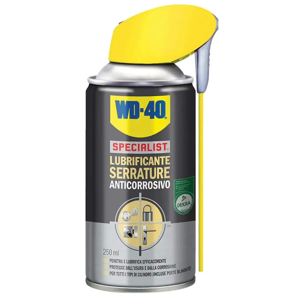 WD-40 Lubrificante anticorrosivo specifico per serrature e cilindri ml.250 WD40 con erogatore a doppia posizione
