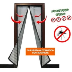 Zanzariera a chiusura magnetica automatica per porte cm.120 x 240 grigia