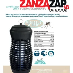 Zanzariera elettrica da interno/esterno fulmina insetti 18w CFG ZANZAZAP 18 copre fino a 600 mq