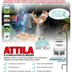 Zanzariera elettrica macchina cattura insetti da esterno CFG ATTILA per aree fino a 1200mq