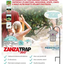 Zanzariera elettrica macchina cattura insetti da esterno CFG ZANZATRAP360 per aree fino a 400mq